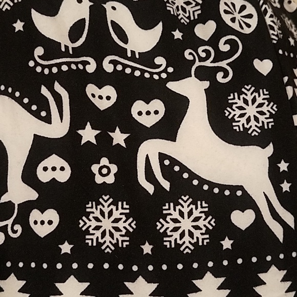 Agnes and Dora Leggings Girl's Size Large XL Black White Reindeer 7 to 10 - Picture 2 of 3